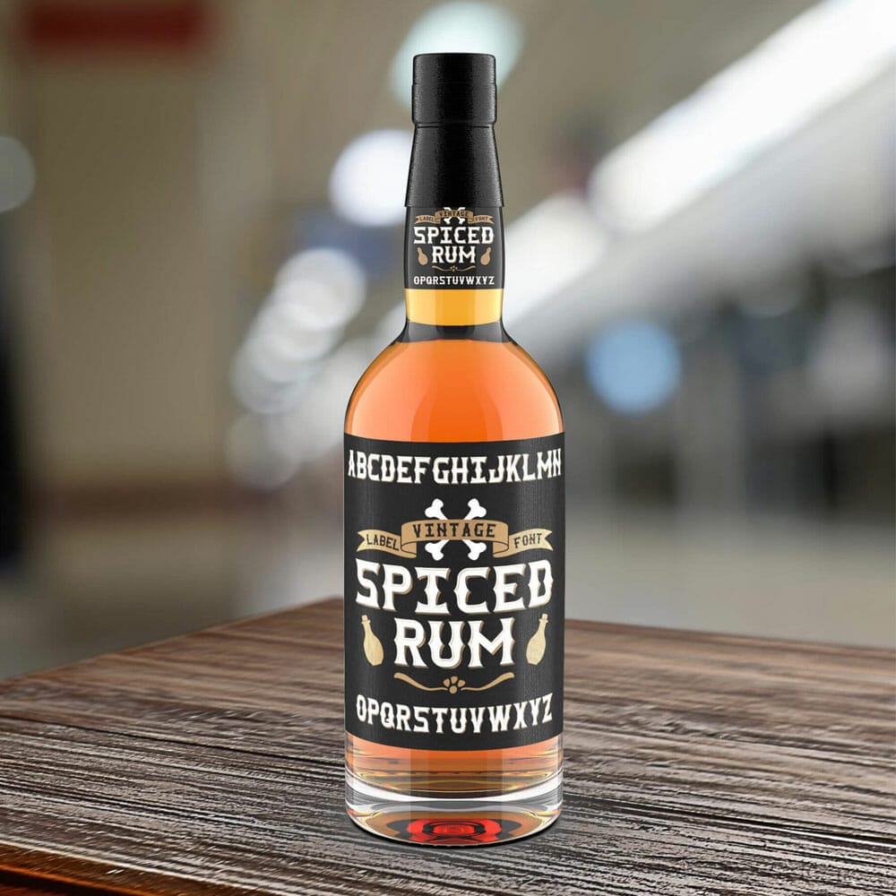 Free Rum Bottle Mockup PSD Template
