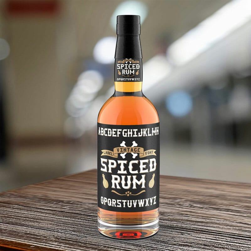 Free Rum Bottle Mockup PSD Template