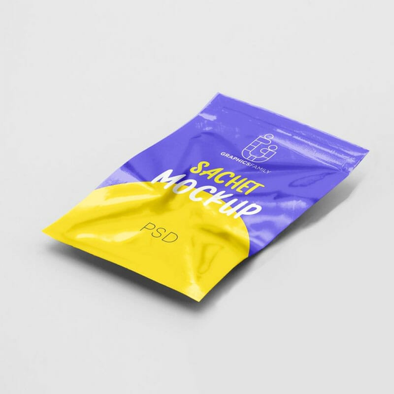 Free Sachet Design Mockup PSD