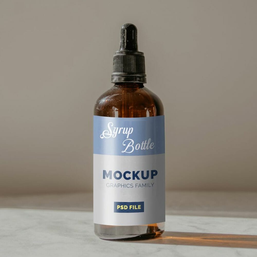 Free Serum Bottle Design Mockup PSD