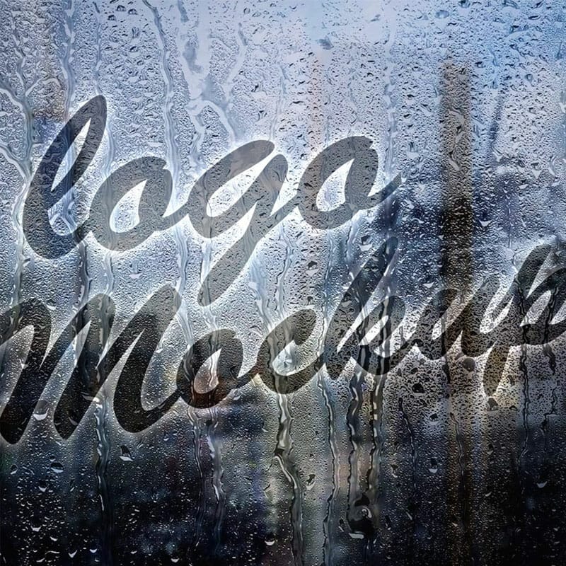 Free Signature Logo Mockup On Water Drop Glass Wall PSD