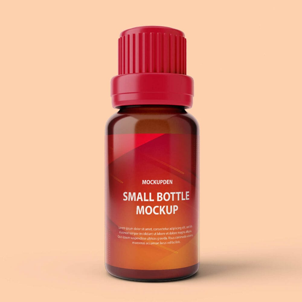 Free Small Bottle Mockup PSD Template