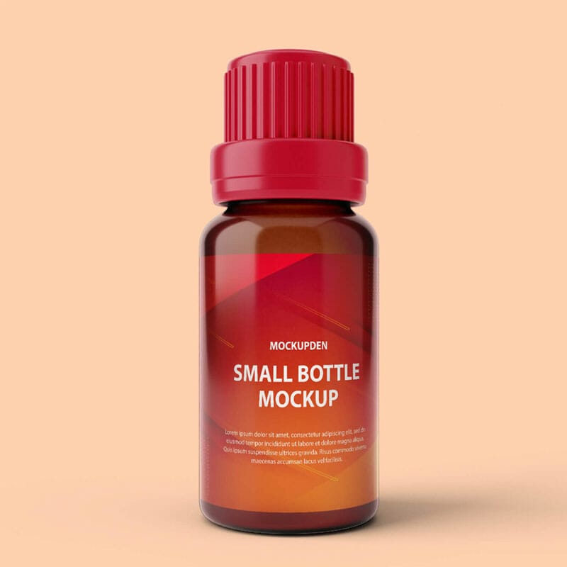 Free Small Bottle Mockup PSD Template