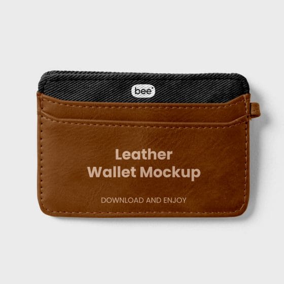 Free Small Leather Wallet Mockup PSD