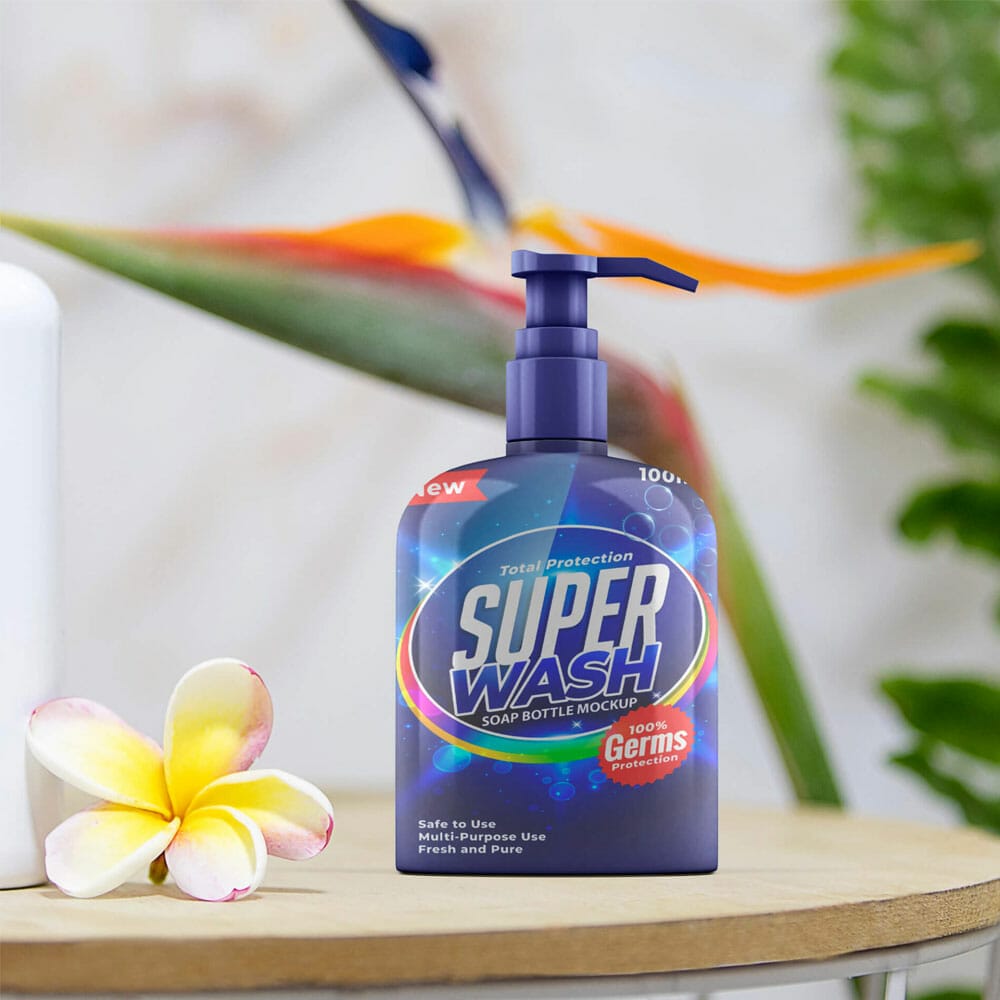 Free Soap Bottle Mockup PSD Template