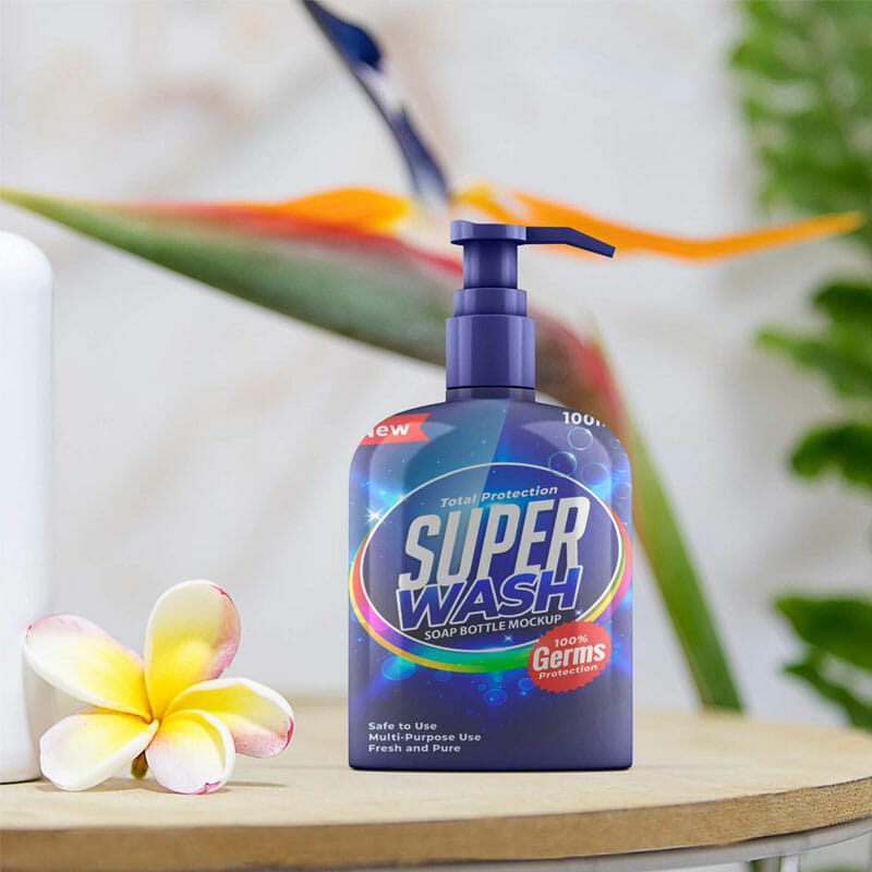 Free Soap Bottle Mockup PSD Template