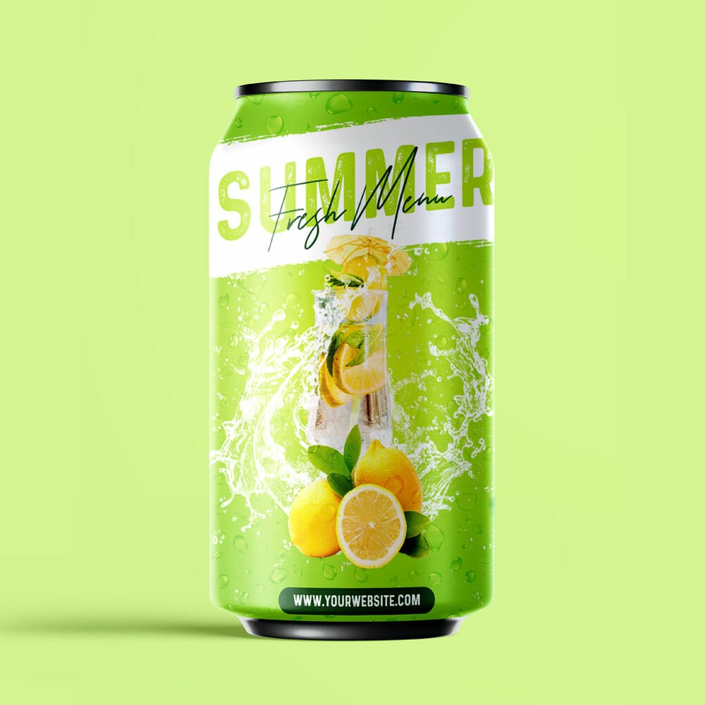 Free Soda Can PSD Mockup