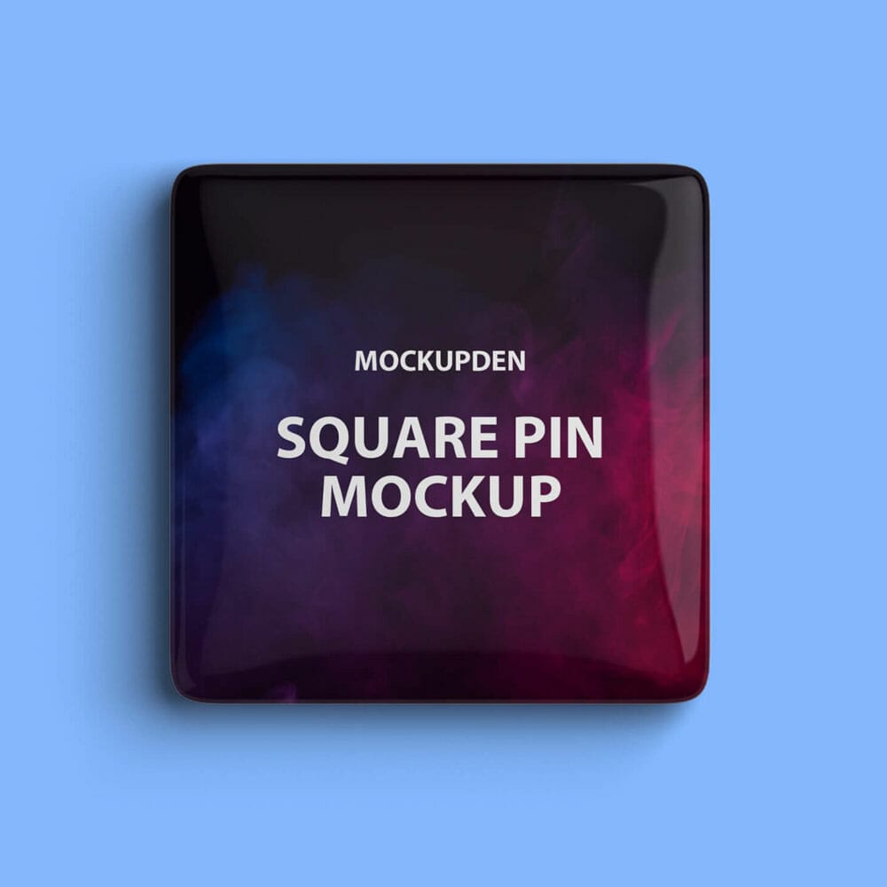 Free Square Pin Mockup PSD Template