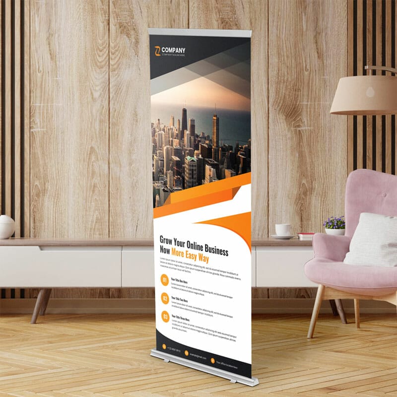 Free Stand Banner Mockup PSD Template