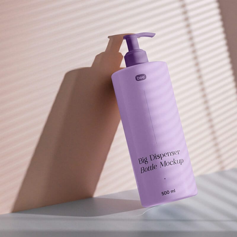 Free Standing Dispenser Bottle Mockup PSD