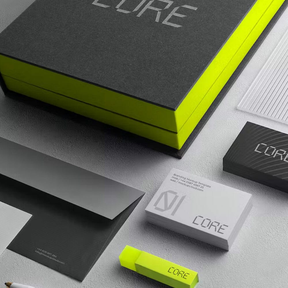 Free Stationery Branding Mockup