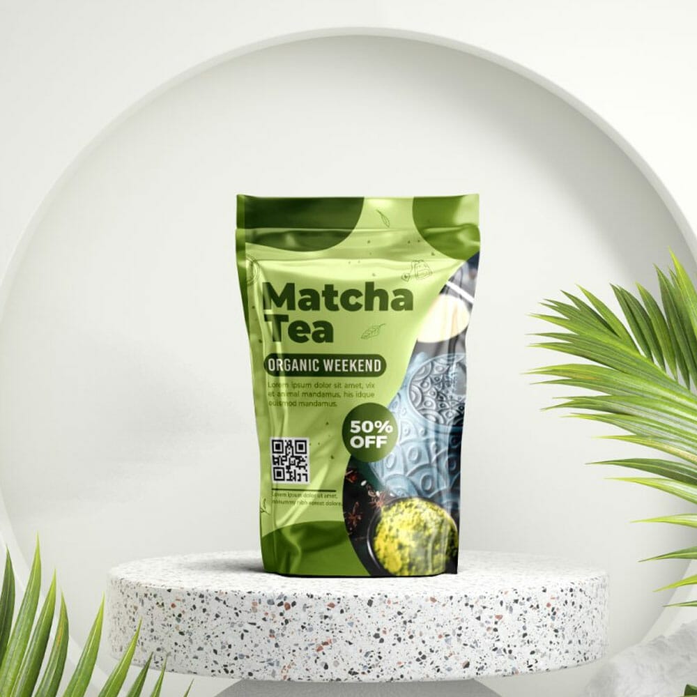 Free Tea Pouch Mockup PSD