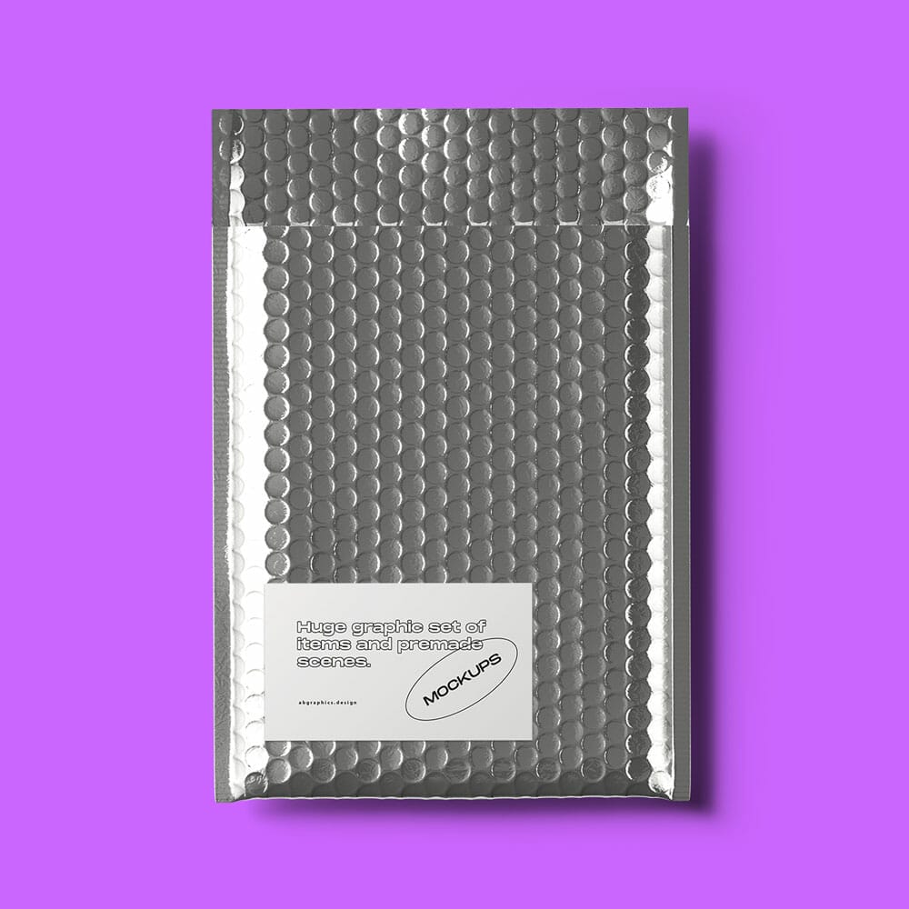 Free Top View Bubble Wrap Package Mockup PSD