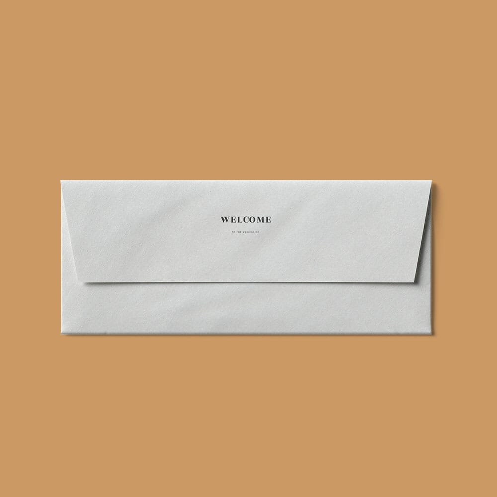 Free Top View Closed Envelope Mockup PSD Template