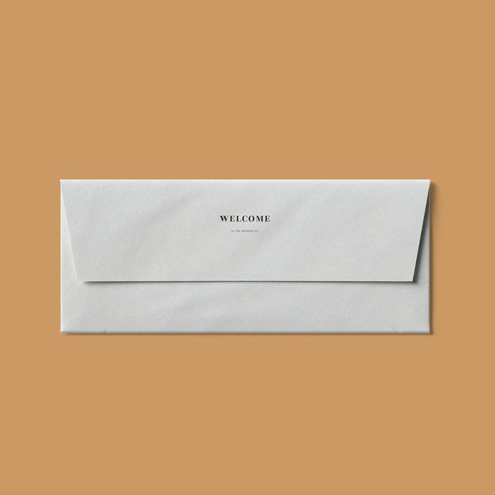 Free Top View Closed Envelope Mockup PSD Template