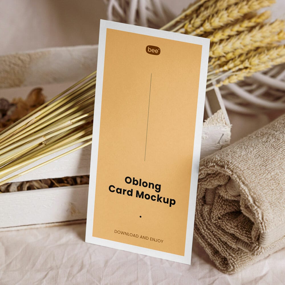 Free Vertical Paper Card Mockup PSD