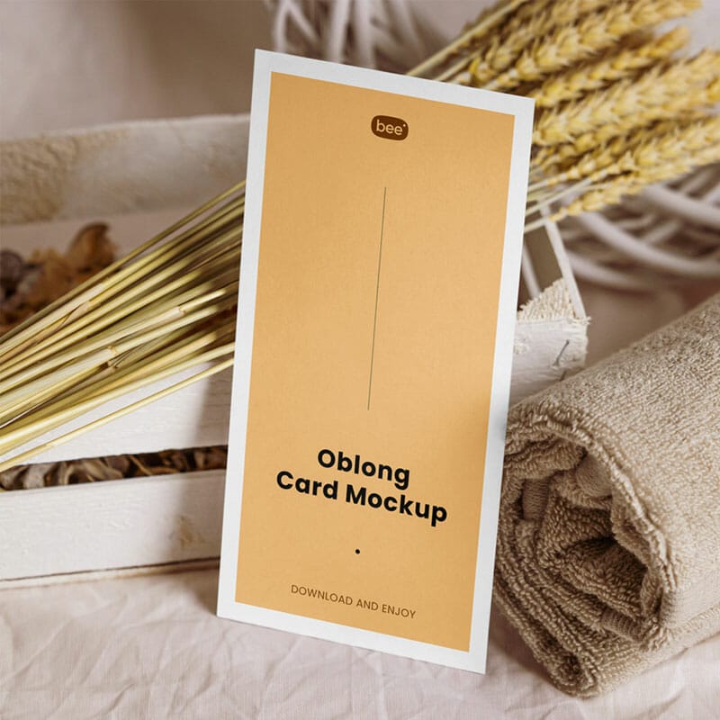 Free Vertical Paper Card Mockup PSD