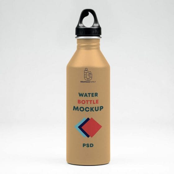 Free Water Bottle Design Mockup PSD