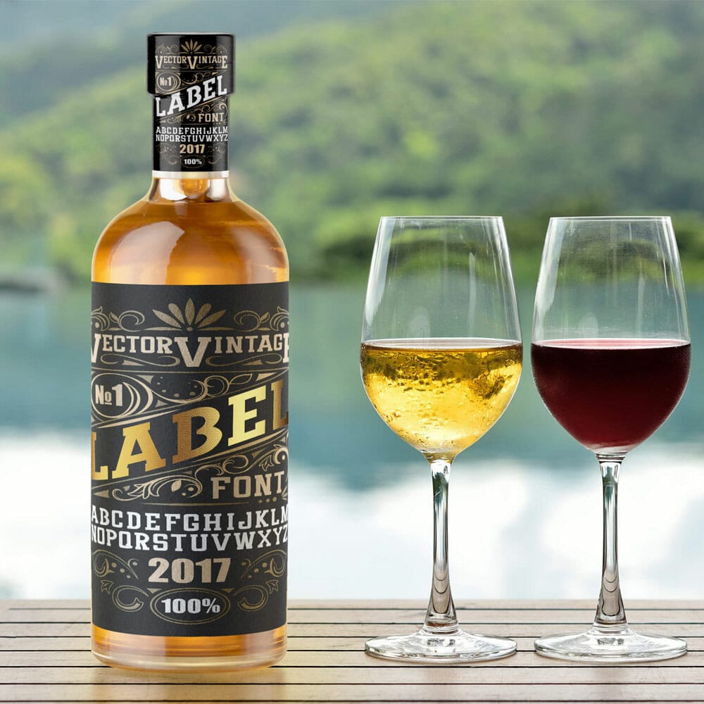 Free Whiskey Bottle Mockup PSD Template