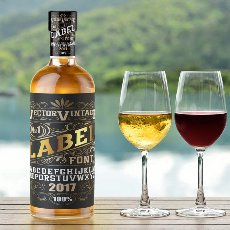 Free Whiskey Bottle Mockup PSD Template