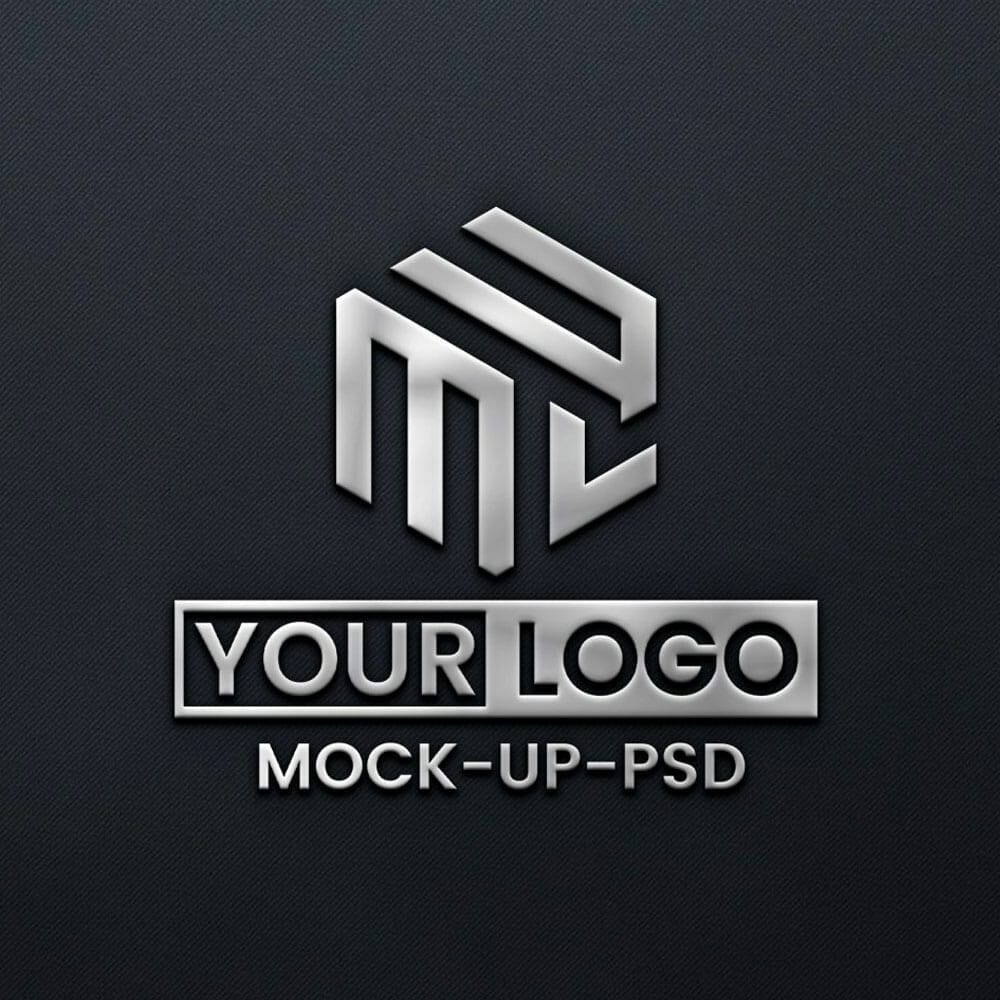 Free White Logo Mockup On Black Textile PSD