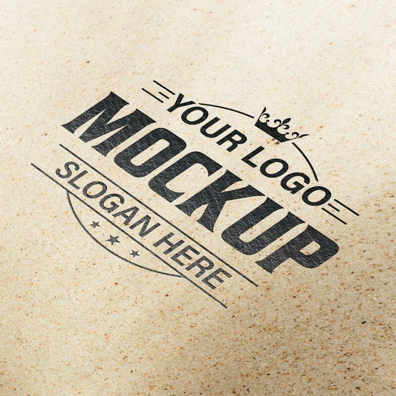 Free White Surface Logo Mockup PSD