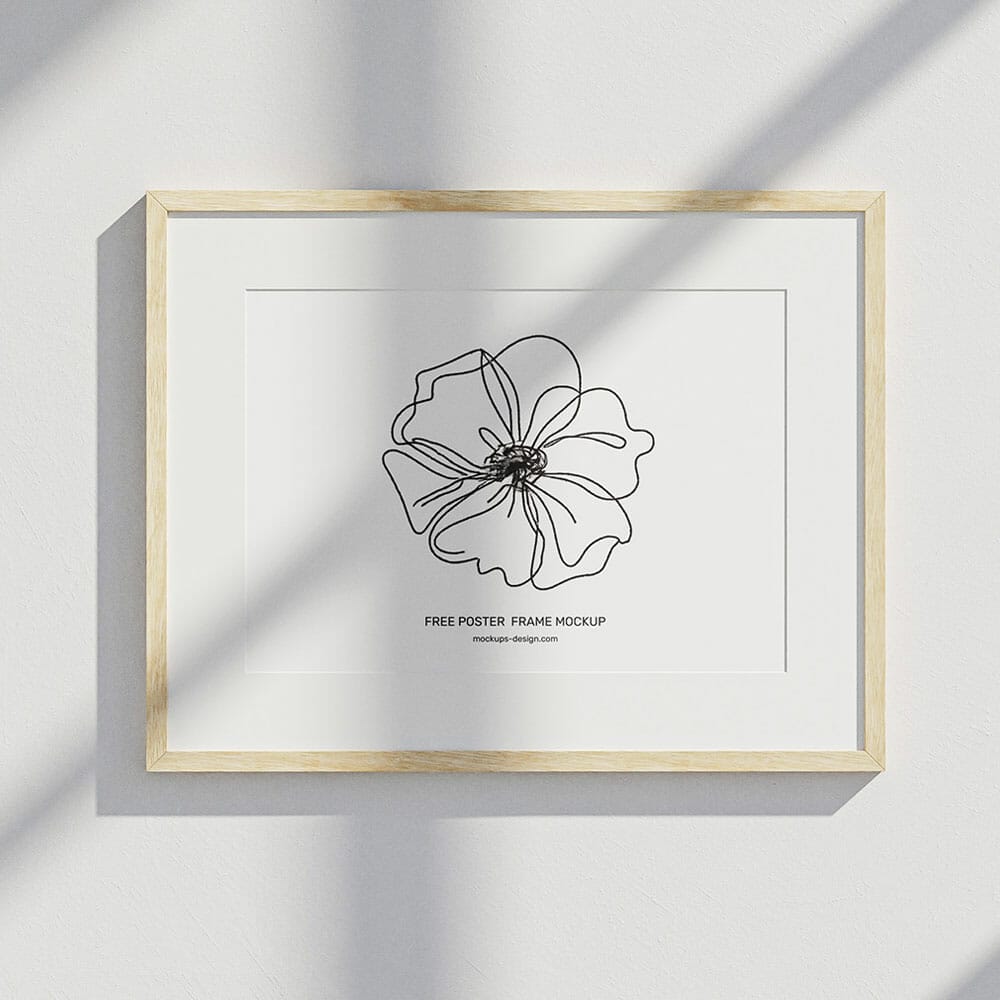 Free Wooden Frame Mockup PSD