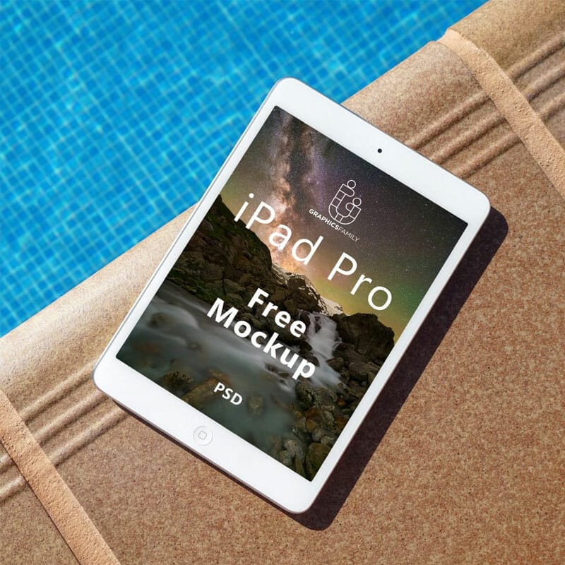 Free iPad Pro Screen Design Mockup PSD Template