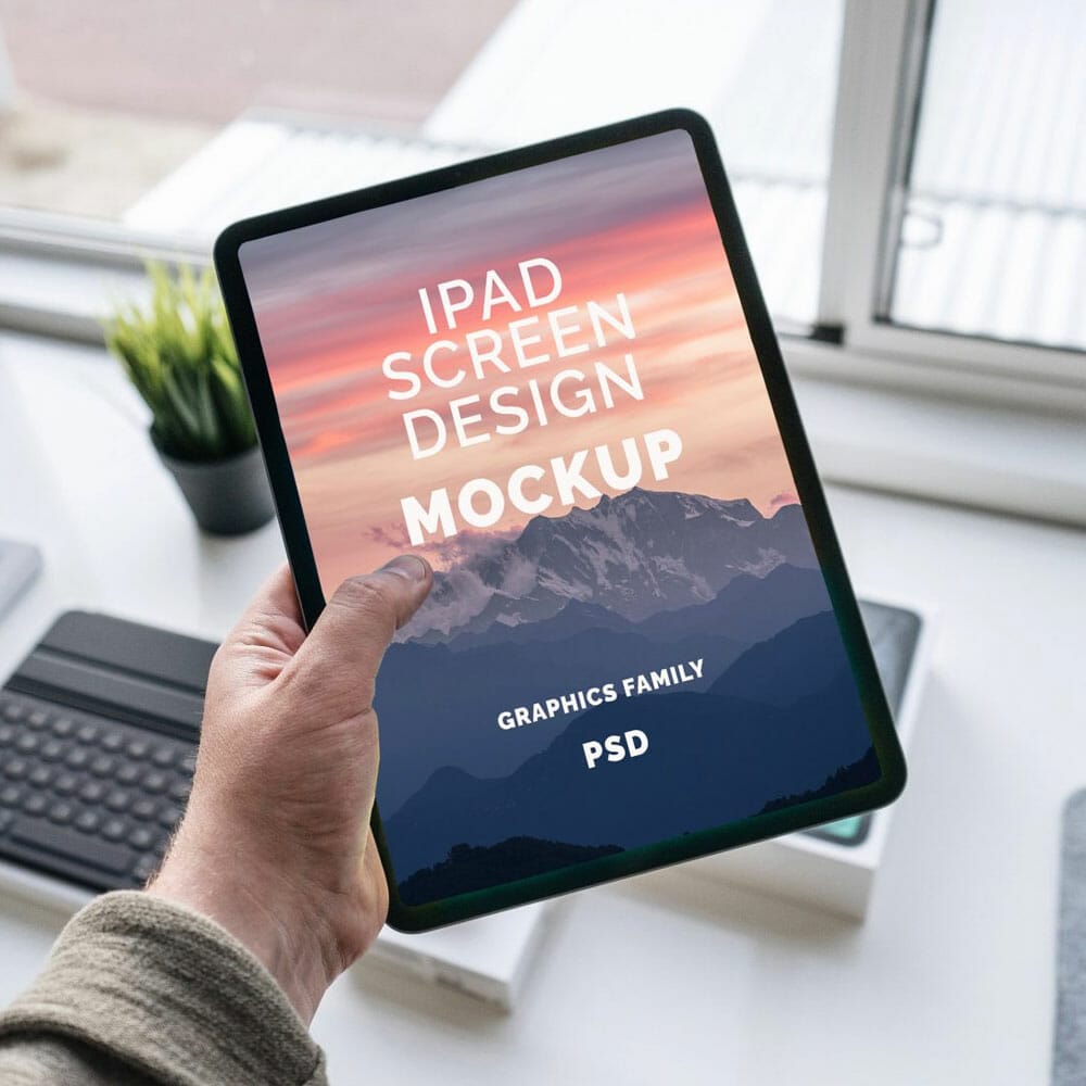 Free iPad Screen Design Mockup PSD