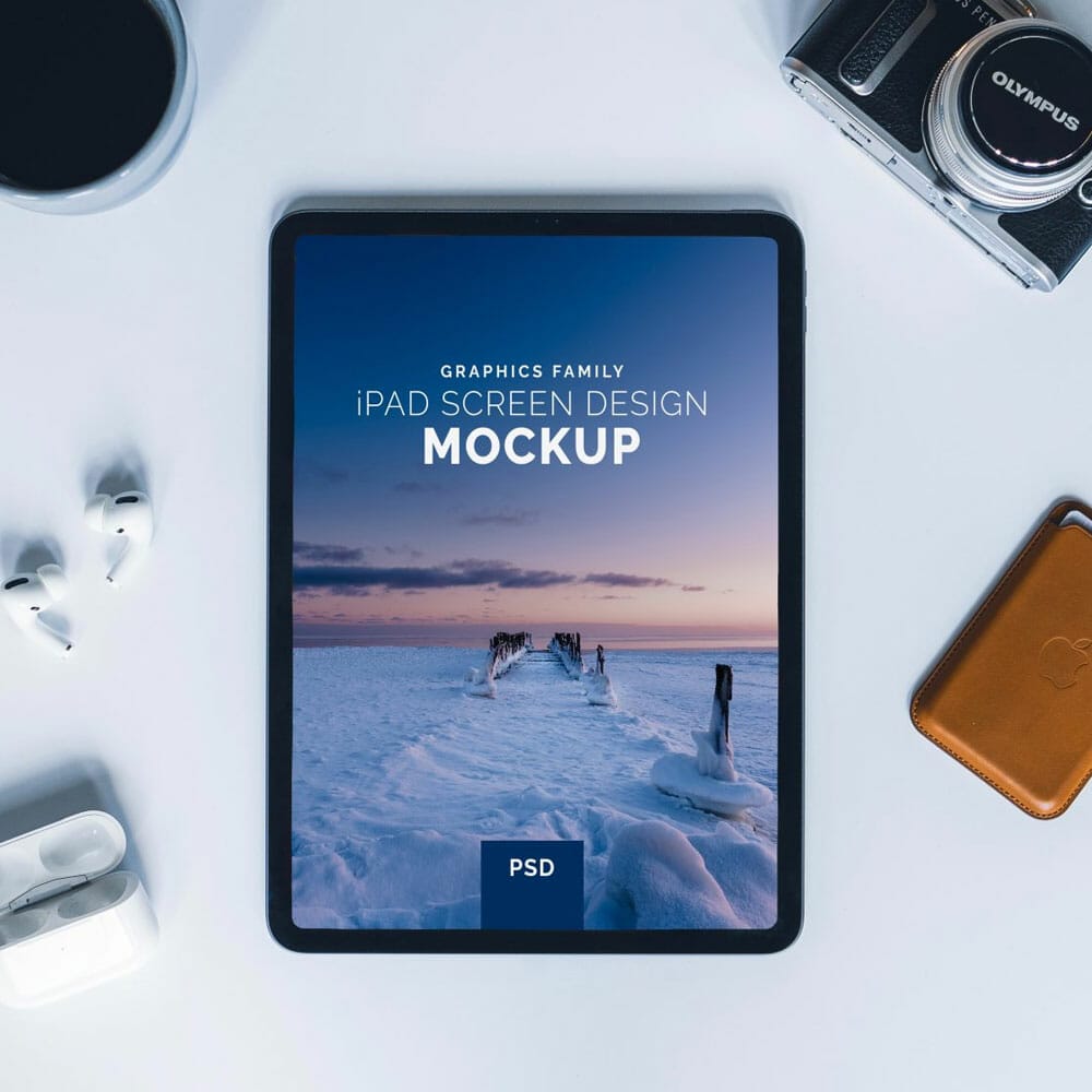 Free iPad Screen Design Mockup PSD