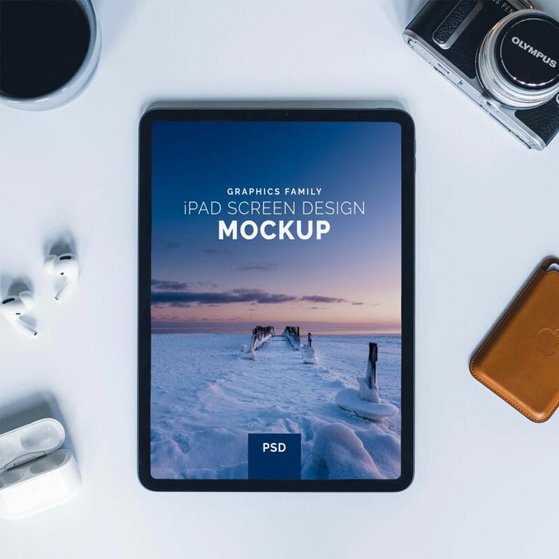 Free iPad Screen Design Mockup PSD