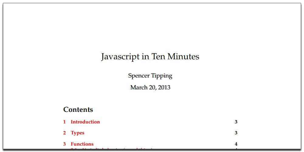 JavaScript In Ten Minutes