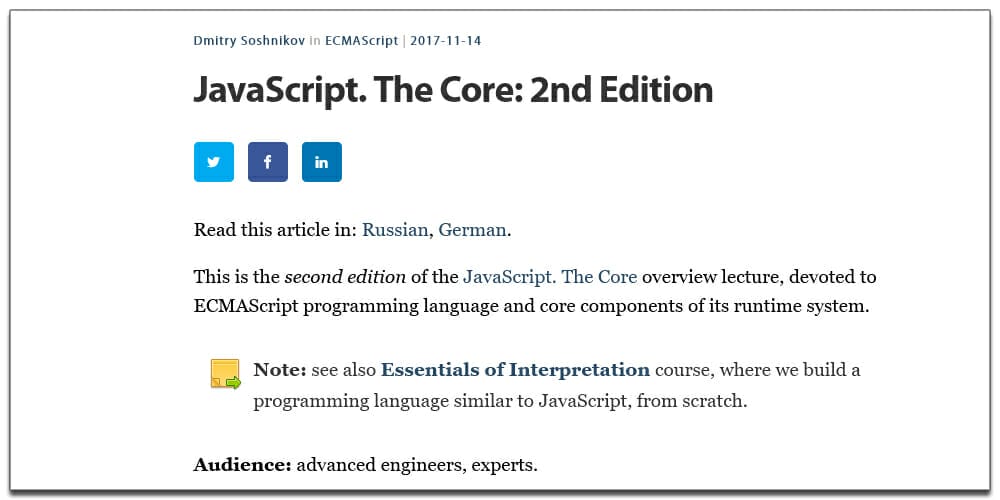 Best Free JavaScript Books 43 Javascript The Core 2nd Edition
