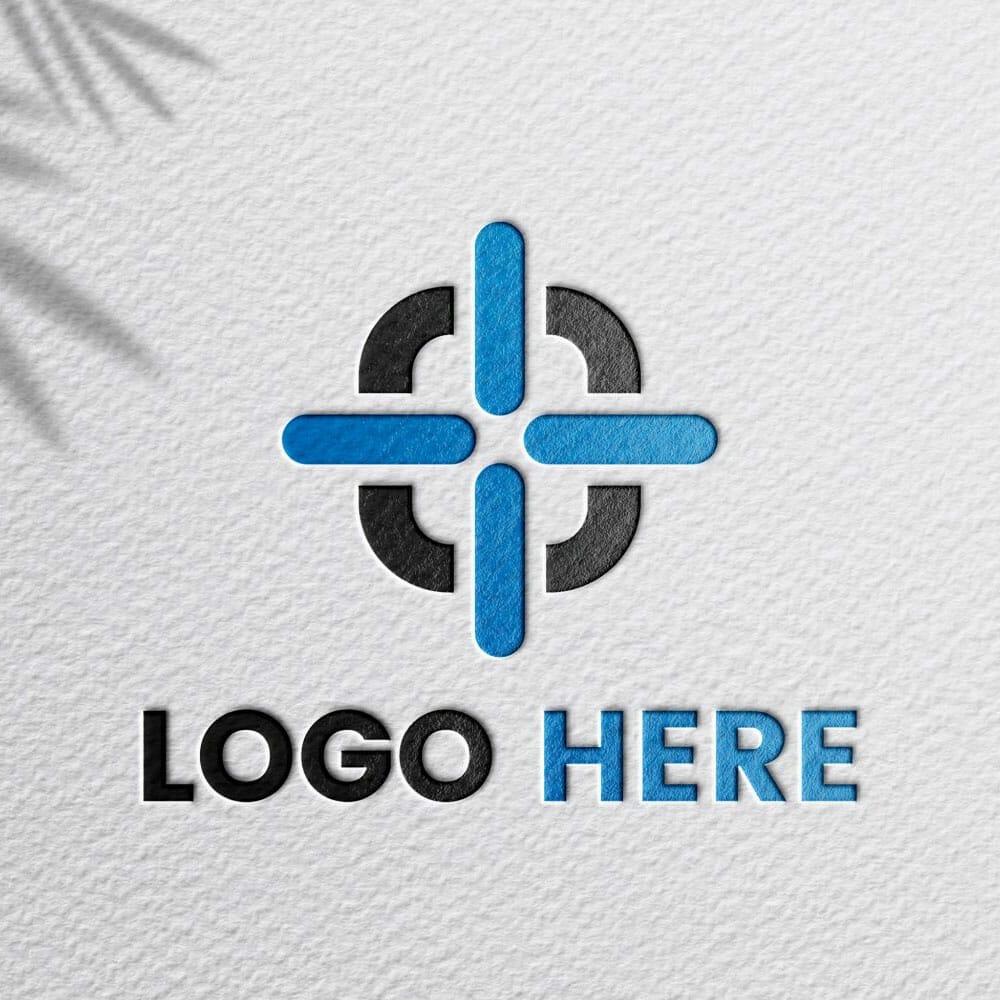 Realistic Paper Pressed Logo Mockup Free PSD