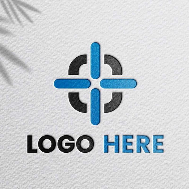 Realistic Paper Pressed Logo Mockup Free PSD