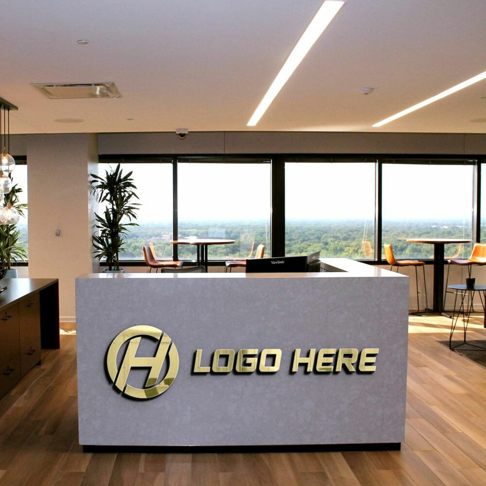 Restaurant Logo Mockup With Luxury Golden Color