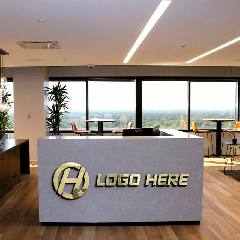 Restaurant Logo Mockup With Luxury Golden Color