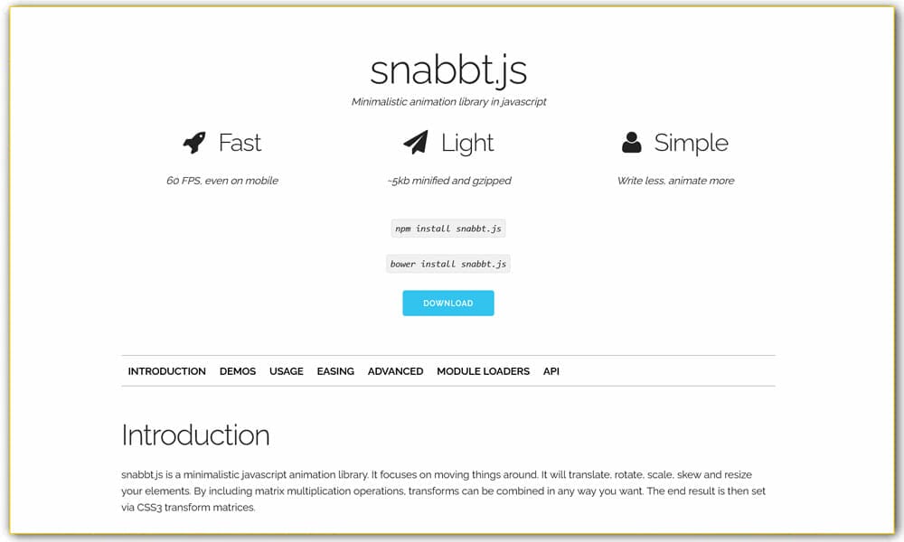 Snabbt.js