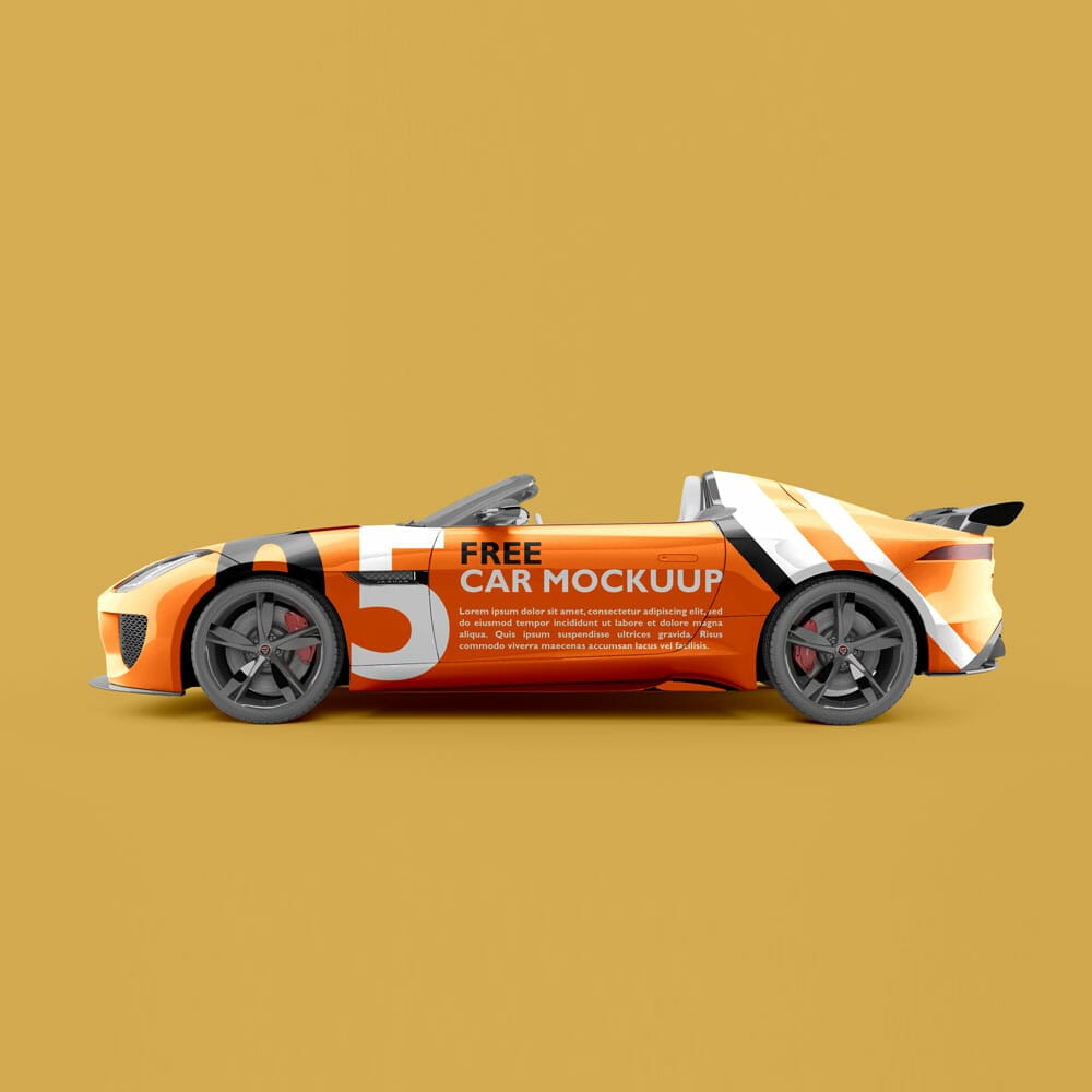 Sport Car Free PSD Mockup