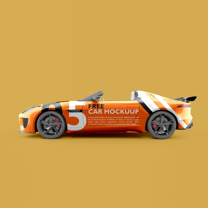 Sport Car Free PSD Mockup