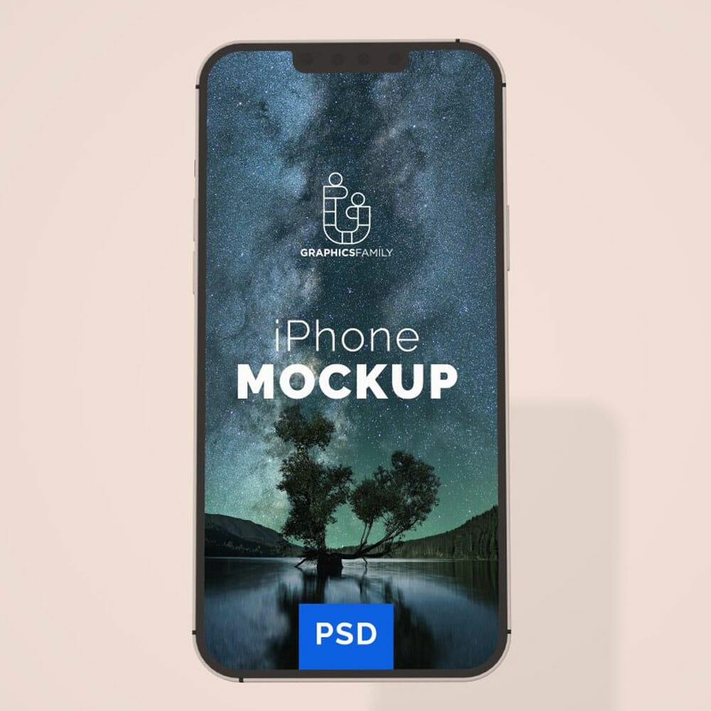 iPhone Screen Design Mockup Free PSD