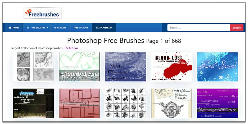 #1 Resources for Free Photoshop Brushes 5 123 Freebrushes
