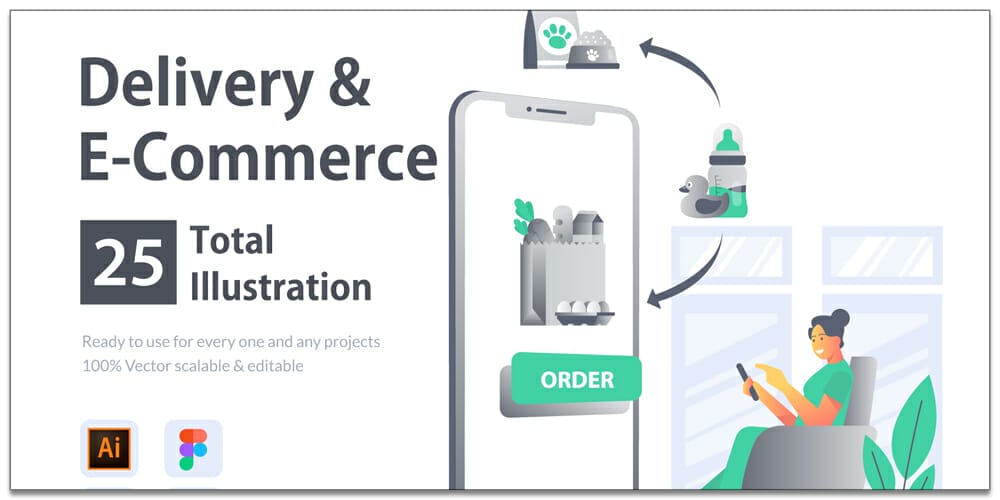 Delivery and E-Commerce Illustrative Icons