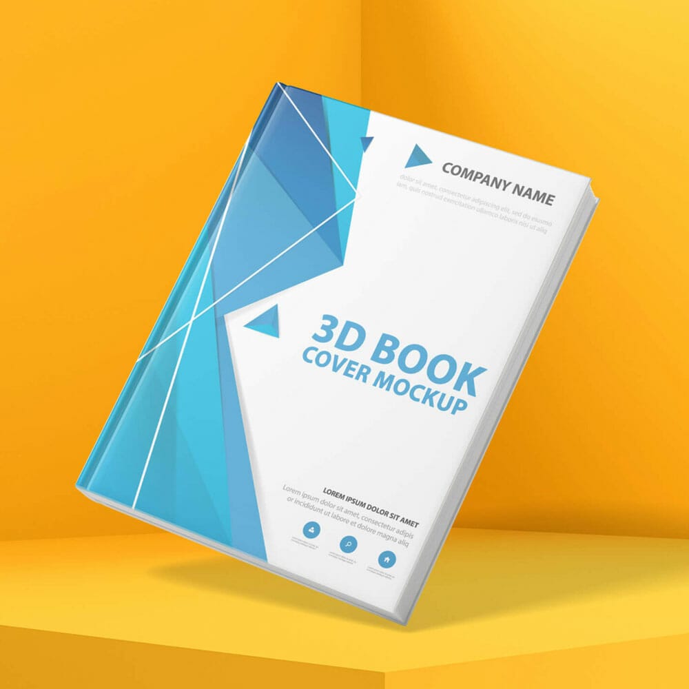 Free 3D Book Cover Mockup PSD Template