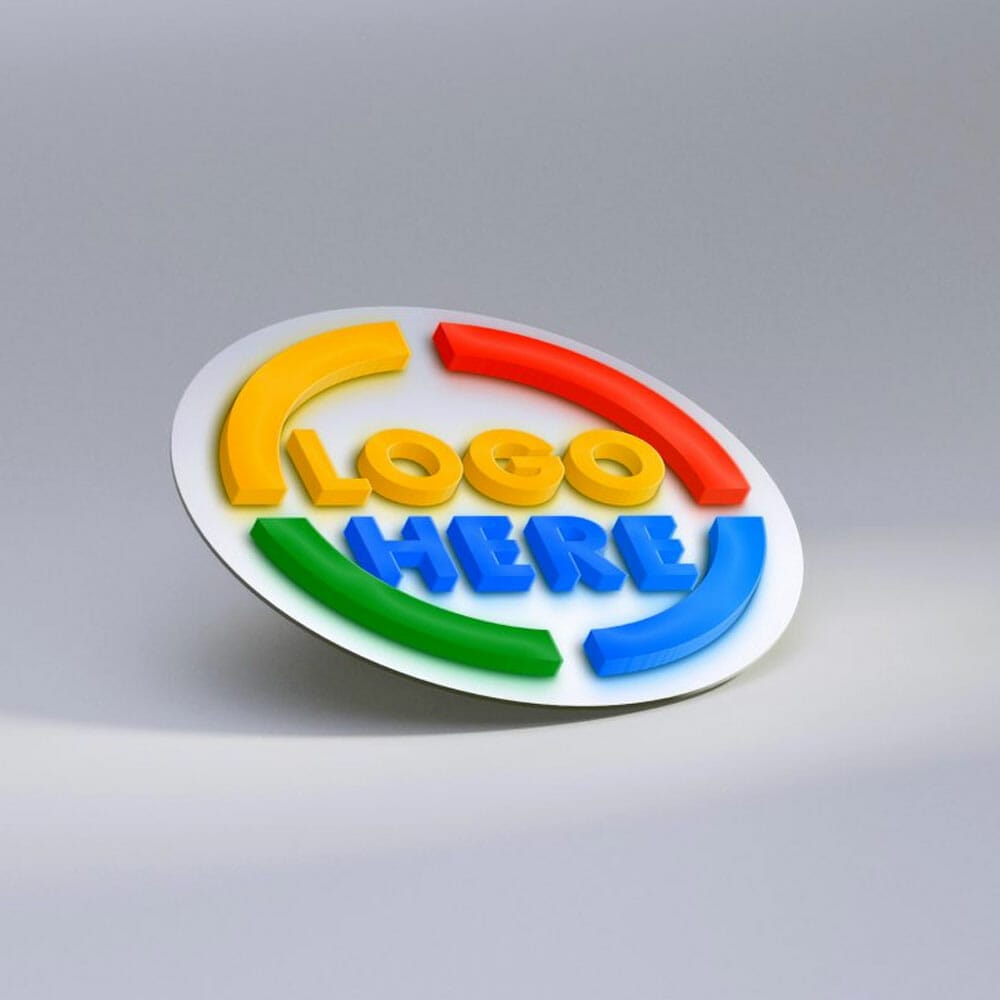 Free 3D Isometric Icon Logo Mockup PSD