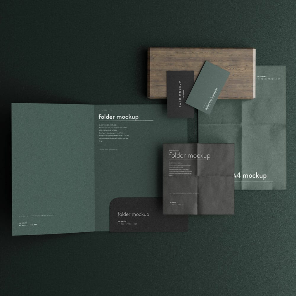 Free A4 Size Folder Mock up PSD