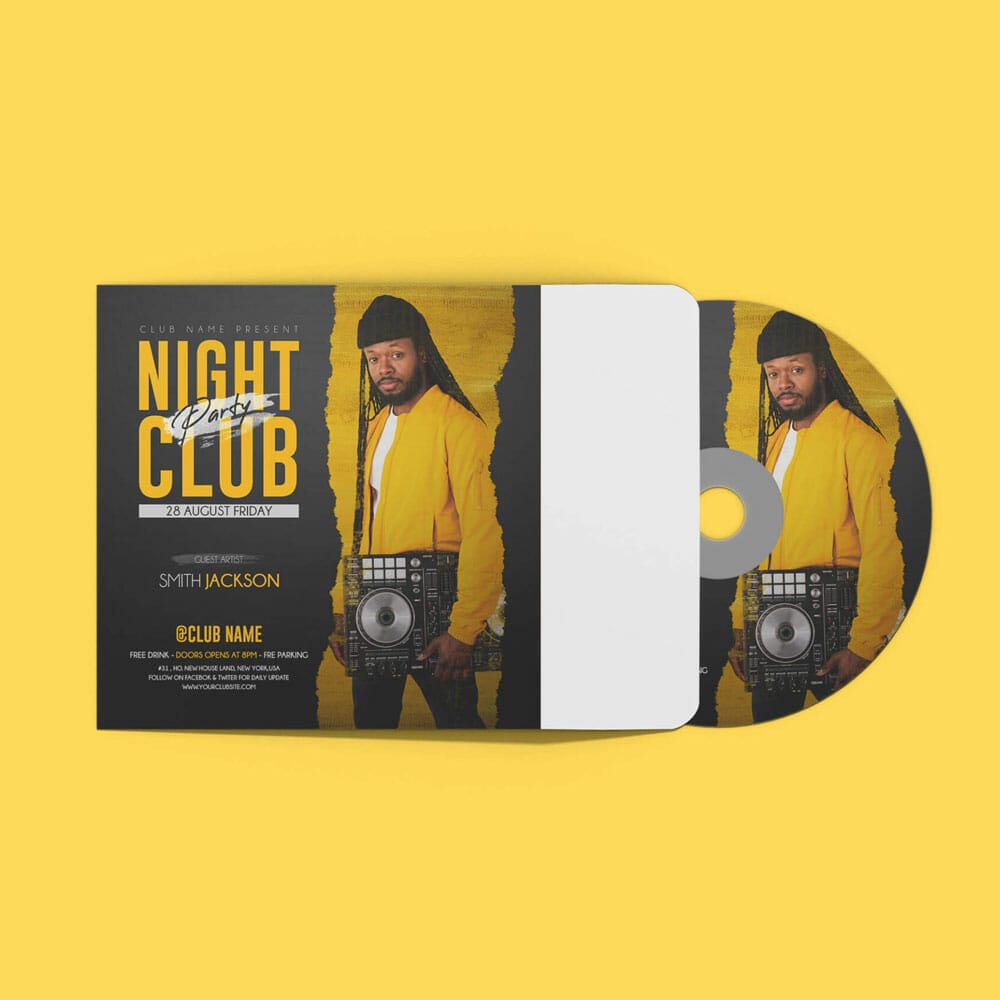 Free Album Cover Mockup PSD Template