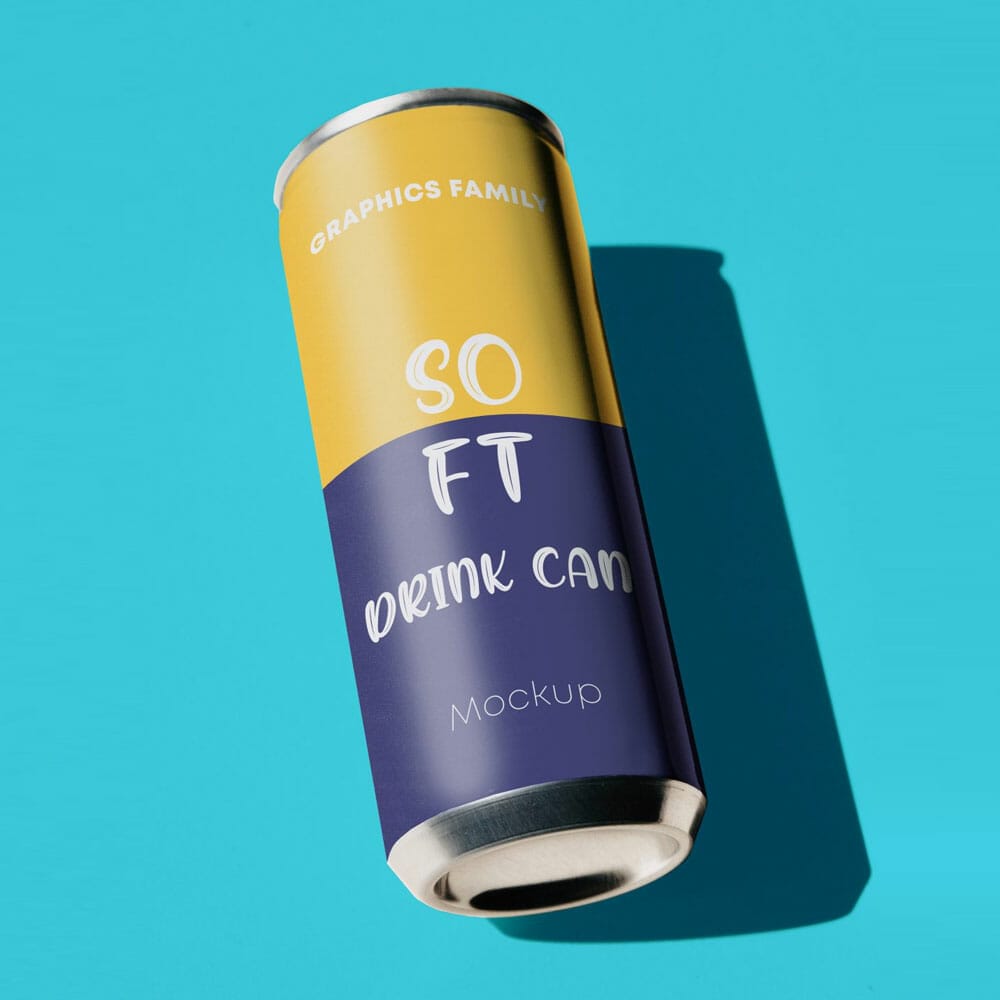 Free Aluminum Can Design Mockup PSD