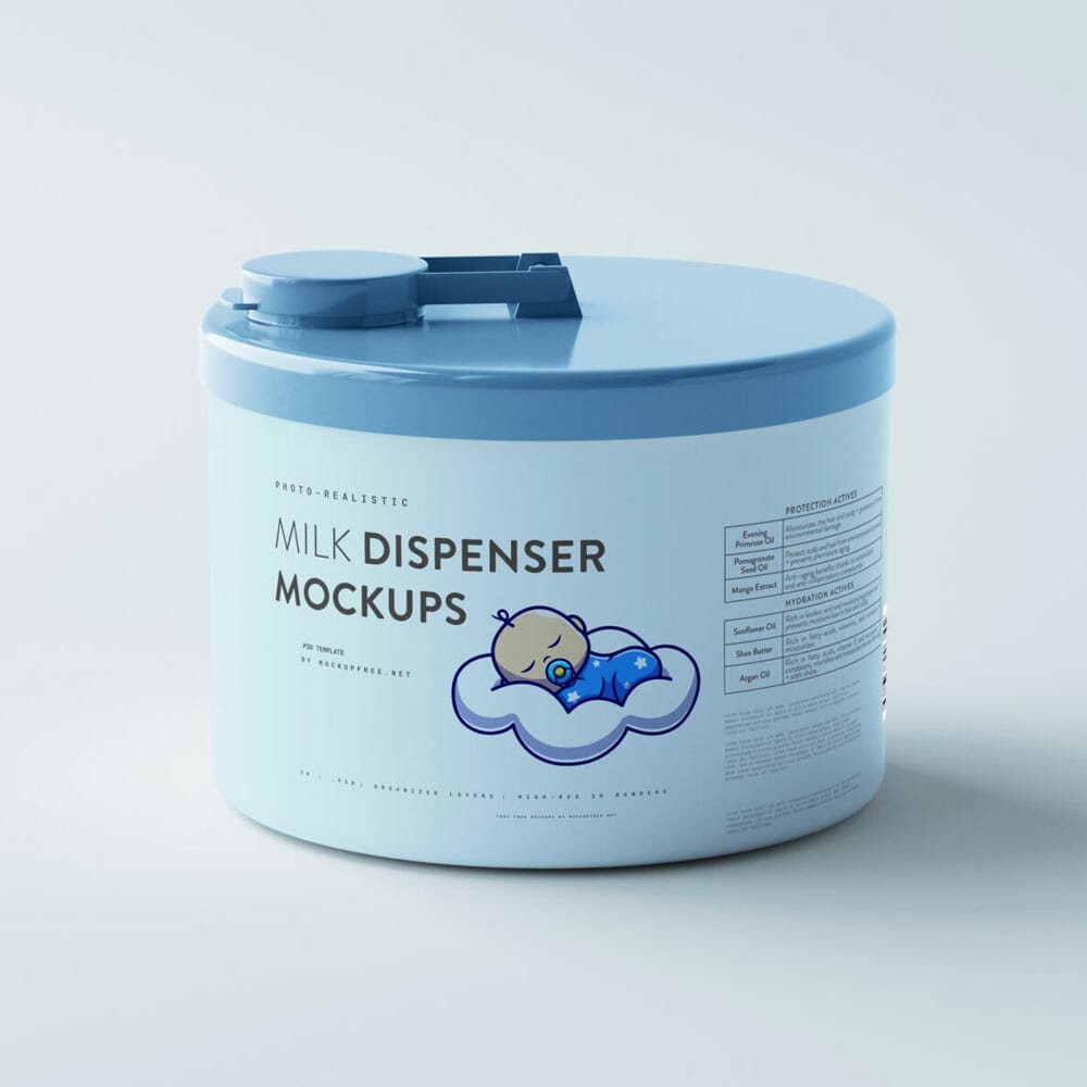 Free Baby Milk Dispenser Jar Mockup PSD