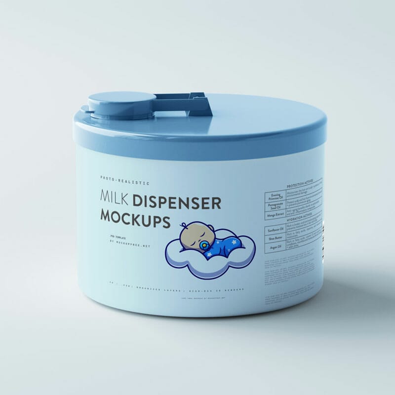 Free Baby Milk Dispenser Jar Mockup PSD